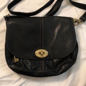 Black Fossil Crossbody